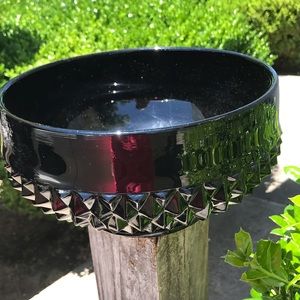 Vintage black oxy glass bowl